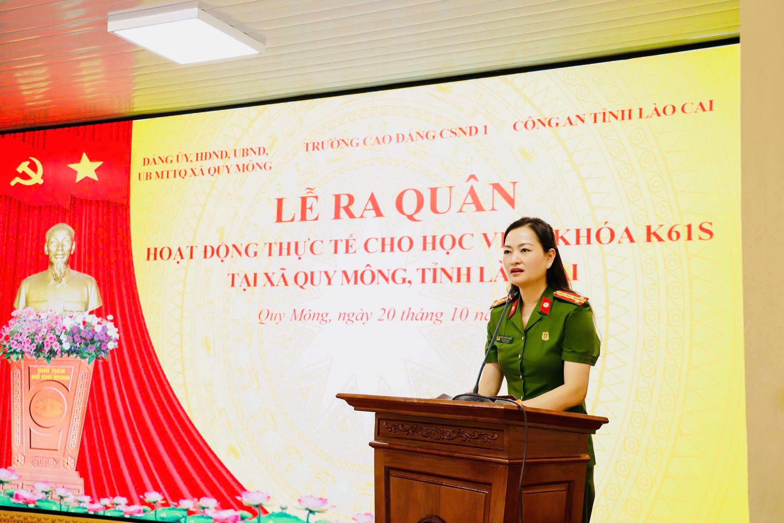 Lễ ra quân hoạt động thực tế cho học viên khóa K61S tại xã Quy Mông, tỉnh Lào Cai