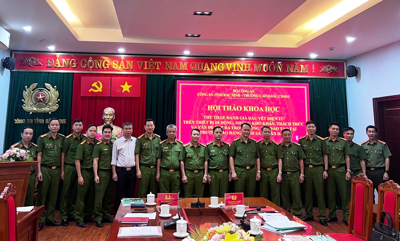 Hội thảo khoa học “Thu thập, đánh giá dấu vết điện tử trên thiết bị di động. Những khó khăn, thách thức và vấn đề đặt ra trong công tác đào tạo tại Trường Cao đẳng CSND I”