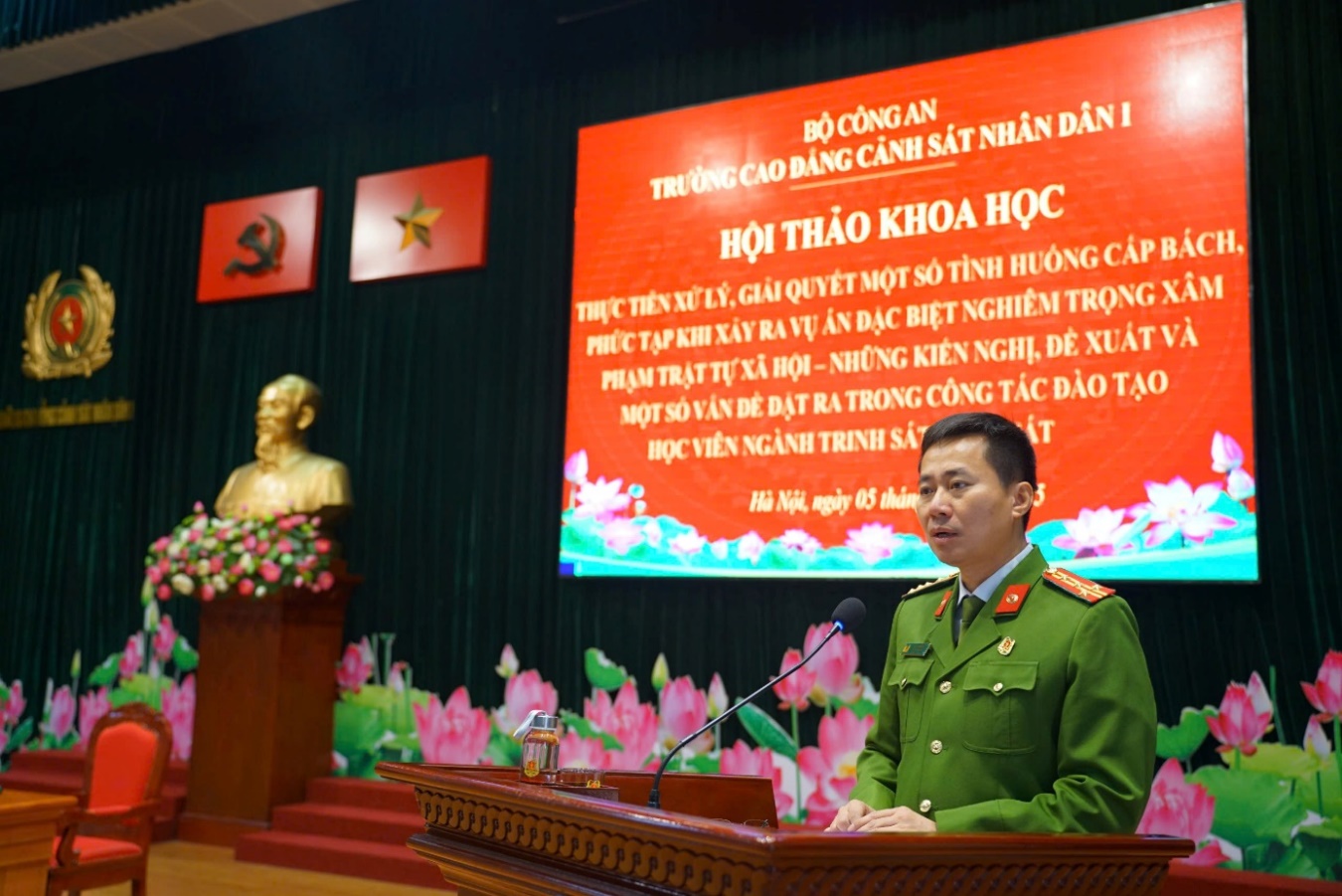 Hội thảo khoa học “Những vấn đề đặt ra trong đào tạo học viên ngành Trinh sát cảnh sát tại Trường Cao đẳng CSND I đáp ứng yêu cầu nhiệm vụ trong tình hình hiện nay”  và Toạ đàm khoa học “Thực tiễn xử lý, giải quyết một số tình huống cấp bách, phức tạp khi xảy ra vụ án đặc biệt nghiêm trọng xâm phạm trật tự xã hội và những kiến nghị, đề xuất”