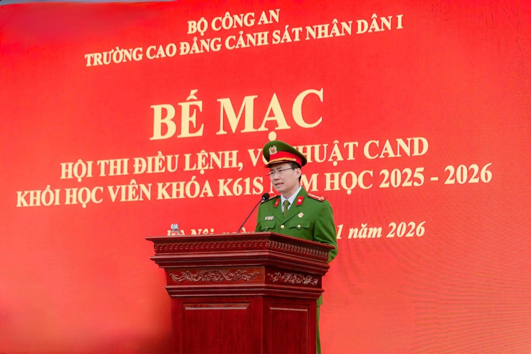 Bế mạc Hội thi điều lệnh, võ thuật CAND khối học viên khóa K61S năm học 2025 - 2026