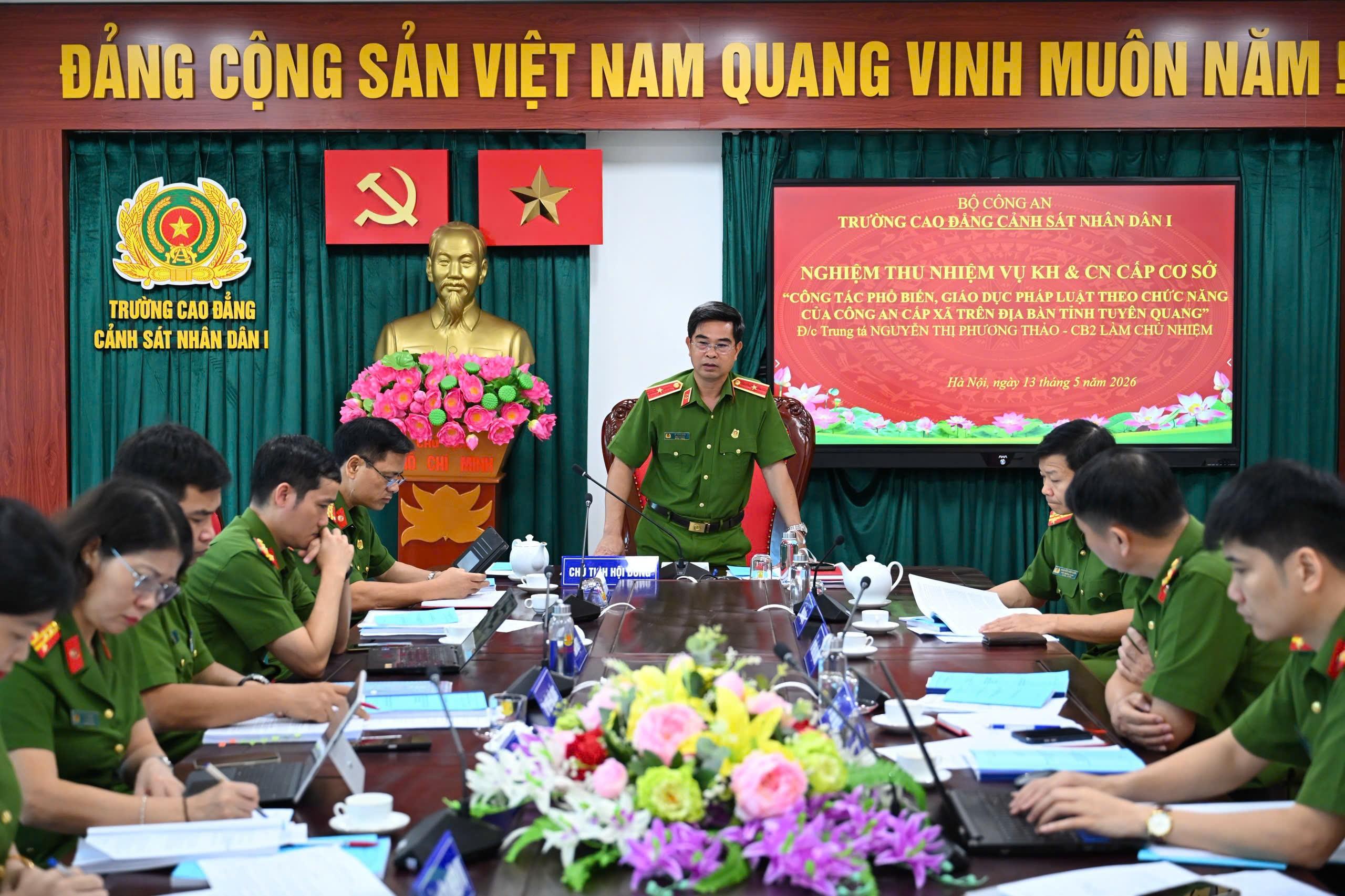 Nghiệm thu nhiệm vụ KH&CN cấp cơ sở “Công tác phổ biến, giáo dục pháp luật theo chức năng của Công an cấp xã trên địa bàn tỉnh Tuyên Quang”